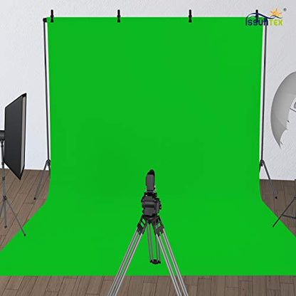 ISSUNTEX 5X7 ft Background Muslin Backdrop, Photo Studio, Collapsible High Density Screen for Video Photography and Television-Green - color: Green, size: 5X7 ft