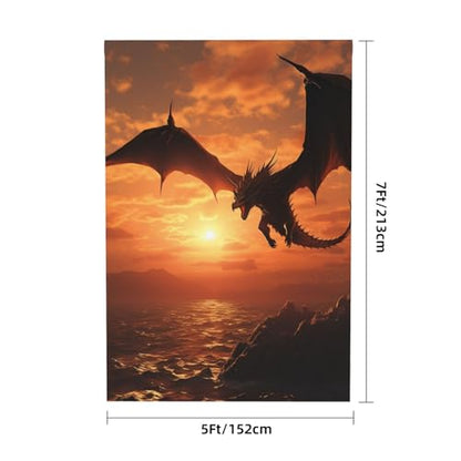 Sea Sunset Flying Dragon Backdrop Background for Photography 5x7ft Photobooth Professional Photo Backdrop Curtains Video Photography Studio Photo Backgrounds Banner Booth Background Screen Parties - color: Sea Sunset Flying Dragon