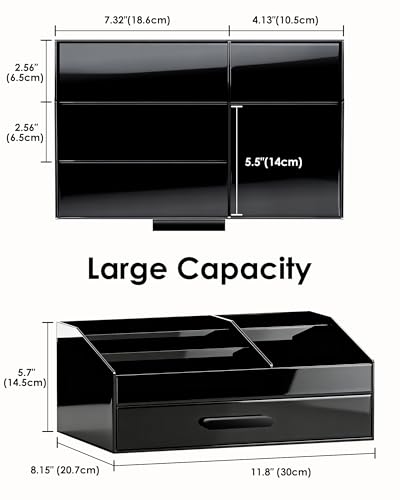 ProCase Cologne Organizer with Drawer, Acrylic Perfume Holder & Bathroom Countertop Organizer for Men & Women, Dresser Vanity Storage for Cologne, Perfume and Skincare -1 Layer - style: 1 Layer