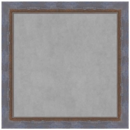 Amanti Art Blue Framed Magnetic Board 14x14 X-Small Vision Board for use with Magnets, 100% Metal Sheet to Display Items as Office Decor or for Home Organization in mudroom, Kitchen or Kids Room - color: Two Tone Blue Copper, size: 14"W x 14"H