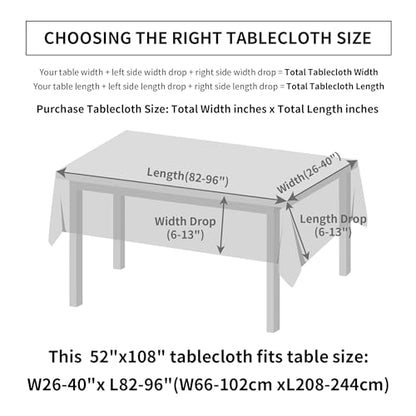Natural Linen Textured Rectangle Tablecloth, Slubby Lightweight Table Cloth 52 x 108 Inch, Water Resistant Stain Resistant Farmhouse Burlap Table Cover for Kitchen Dining Room - color: Natural, size: 108" x 52" (Rectangular) (1 Pack)