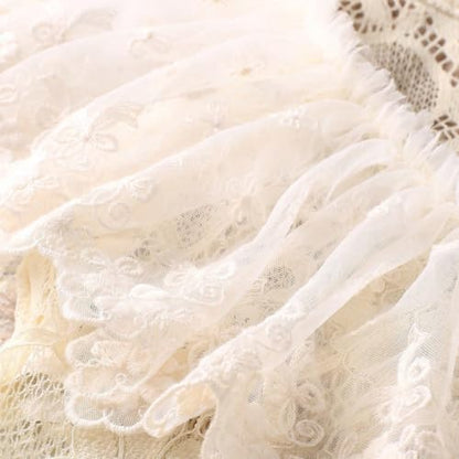 Newborn Photography Outfits Girl Newborn Photography Props Newborn Girl Lace Romper Headress Infant Princess Costume - color: Light Yellow