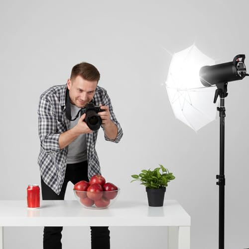 2 Pack 22"/55cm White Translucent Soft Umbrella, Photography Light Reflector Umbrella Kit Mini Lighting Diffuser for Studio/Outdoor Photo and Video Lighting Accessories (Bracket NOT Included)