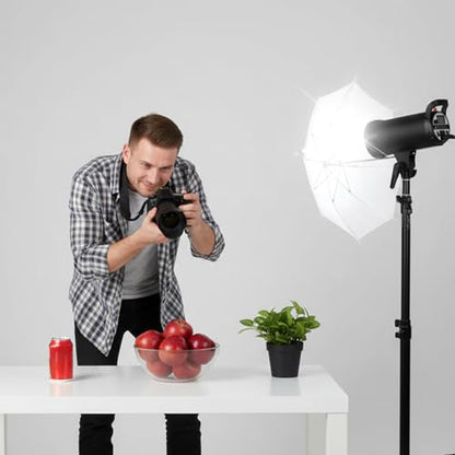2 Pack 22"/55cm White Translucent Soft Umbrella, Photography Light Reflector Umbrella Kit Mini Lighting Diffuser for Studio/Outdoor Photo and Video Lighting Accessories (Bracket NOT Included)