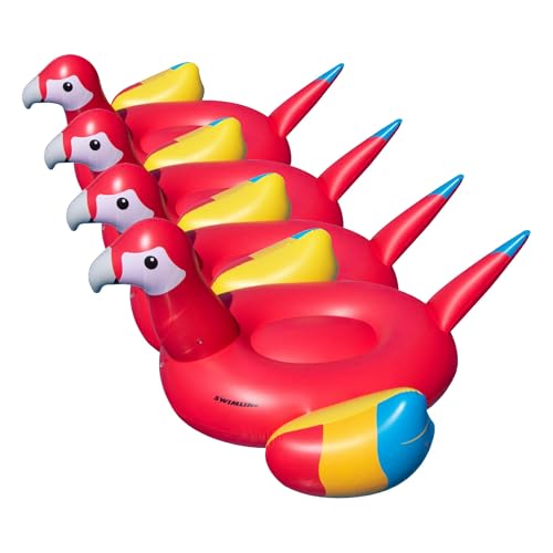 SWIMLINE Original 90629 Giant Inflatable Parrot Pool Float | Colorful Ride-On Raft with Stable Wings & Legs | Lounge Floatie Perfect for Parties & Lounging (Pack of 4) - color: Parrot, size: Large (Pack of 4)