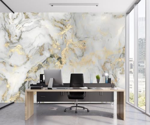 Abstract Marble Wallpaper Gold Art Textured Wall Mural Office Living Room（Not Peel and Stick） - color: Cybh-927, size: 160" x 106"