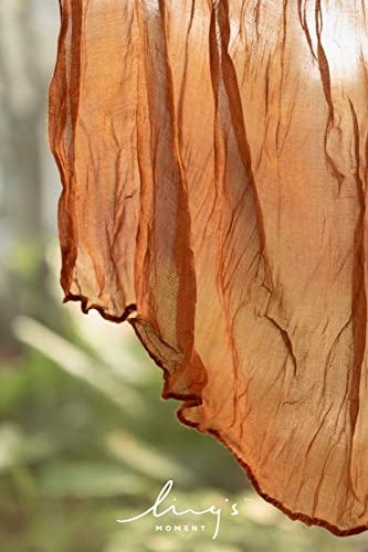 Ling's Moment Luxury Cloth Wedding Napkins - 19x19 Inch Reusable Cheesecloth Linen Napkins for Wedding Reception, Bridal Shower, Dinner Table - Washable, Durable (Set of 10), [Terracotta] - color: Or-brown Terracotta