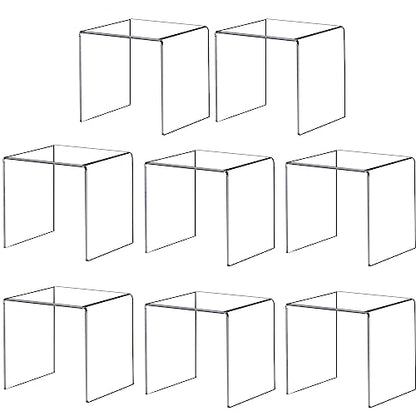 Acylic Riser Square Display Stand For Cupcakes,Amiibo Funko Pop Figures, Dessert, Jewelry, Arts and Crafts (Clear, 8P-6INCH) - color: Clear, size: 8P-6INCH