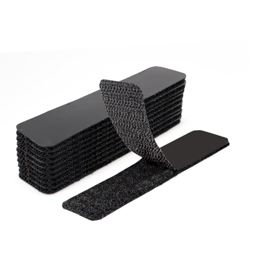 1x4 inch 20 Sets Hook and Loop Tape with Adhesive Strips ，Mounting Tape Heavy Duty Adhesion Picture Hanging Strips， for Home and Office Use,Black
