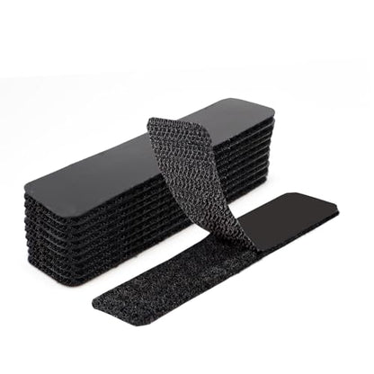 1x4 inch 20 Sets Hook and Loop Tape with Adhesive Strips ，Mounting Tape Heavy Duty Adhesion Picture Hanging Strips， for Home and Office Use,Black