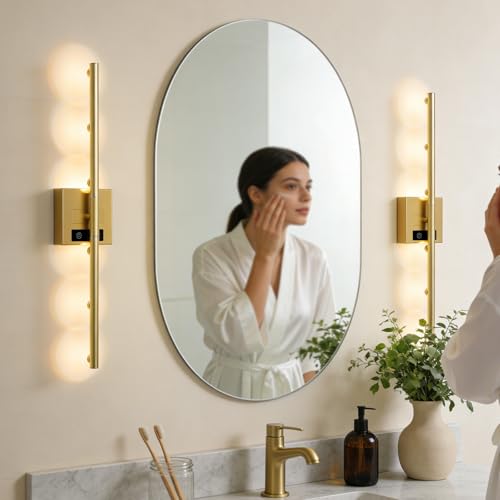 Picture Lights Rechargeable for Wall: Battery Operated Wall Sconces Wireless Art Lighting for Painting Canvas Gallery 360° Rotatable Detachable Battery Aluminum 48H (1, Gold with Lens) - color: Gold With Lens