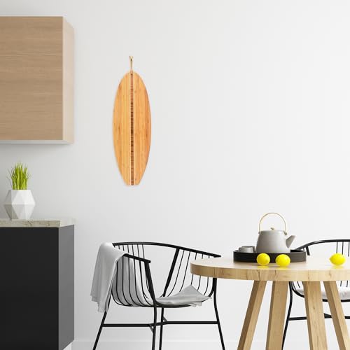 Totally Bamboo Surfboard Shaped Bamboo Wood Cutting Board and Charcuterie Serving Board, 23" x 7-1/2" - size: 23"L x 7.5"W