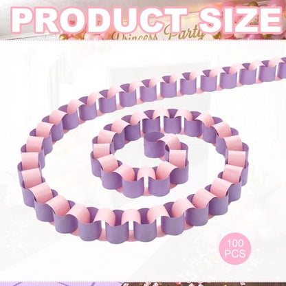 Frienda Princess Party Decorations Kit Pink Castle Backdrop Princess Door Cover with Rug 200 Purple and Pink Paper Chain Royal Kingdom Wall Fort for Renaissance Knight Castle Photo Props - style: Princess
