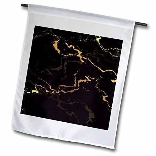 12 x 18 inch Garden Flag - Image of black and yellow marble texture, faux stone backdrop Alexis Design - Texture Marble - size: 12 x 18 inch Garden Flag