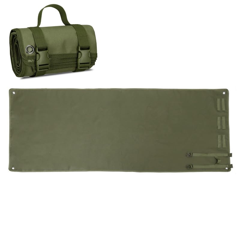 Outdoor Camping Tactical Training Shooting Mat Anti Slip Pad, Waterproof and Moisture-Proof Folding Mat Picnic Blanket Portable with Carry Strap - color: Army green