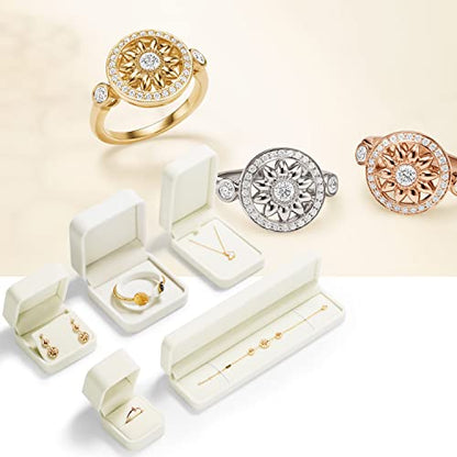Oirlv Velvet Earring Gift Box Wedding Valentine's Day White Earrings Stud Case - style: Earring Box