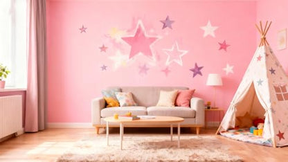 TIAMECH A4 Reusable Shinning Stars Stencil for Painting - Five-Pointed Stars Layering Template, DIY Wall Art, Wood Furniture, Scrapbook & Crafts (8.3x11.7inch) - style: Shinning Stars