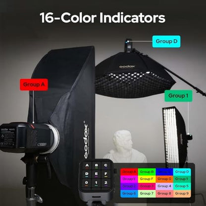 Godox AD600BM II AD600 BM II AD600BMII Flash, 0.01-1.9s Recycle/One-Tap Sync with X3/GN87 40W Modelling Led/16 Color Group Indicators/Flash Duration 1/220-1/11760s/Power Range from 1/1 to 1/512