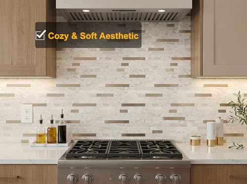 Yipscazo 2026 New Upgrade Peel and Stick Backsplash, Stick on Backsplash Tiles for Kitchen, Bathroom, Fireplace (10 Sheets, Beige Rocks) - color: Beige Rocks