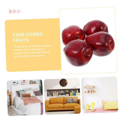 Homoyoyo 3pcs Artificial Red Delicious Fruit Models Lifelike Fake Photography Props for Home Decoration Table Centerpieces and Event Styling and Realistic Design
