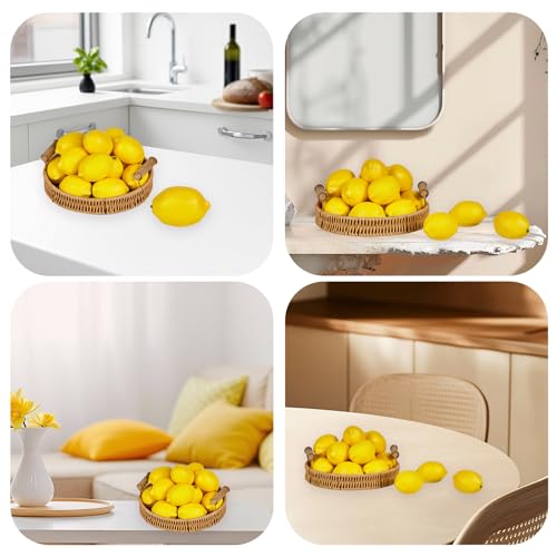 18 PCS Artificial Lemons: Decorations for Homes, Kitchens, Weddings and Parties; Photography Styling Elements; and Early Education Props. (Large Size, Yellow)