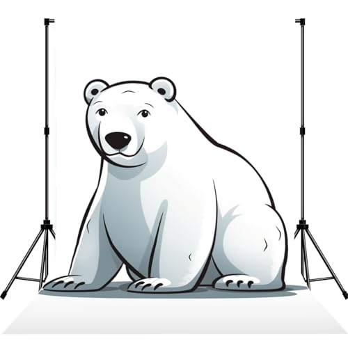 Polar Bear Backdrop Background for Photography 5x7ft Photobooth Professional Photo Backdrop Curtains Video Photography Studio Photo Backgrounds Banner Booth Background Screen Parties - color: Polar Bear