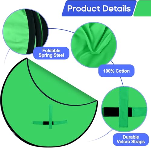 Portable Green Screen Chair, 57 in Greenscreen Backdrop with Stand Double Sided Foldable Green Background, Chroma Key, for Photography Streaming Gaming Photo Zoom Video Chats and Meeting - color: green