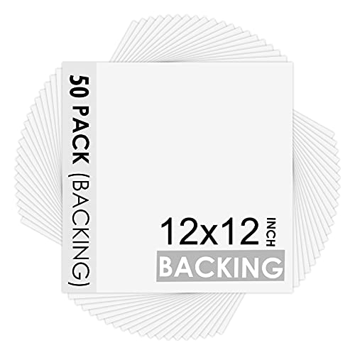 Mat Board Center, 50 Pack 12x12 White Backing Matte Boards, 4-ply Thickness, for Arts, Frames, Photos, Prints and More - color: 50 Pack, size: 12x12