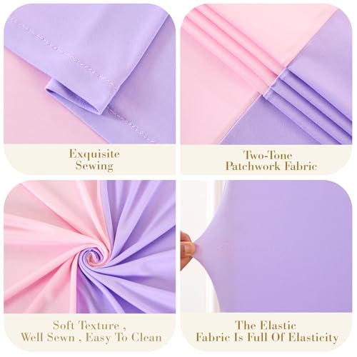 Pink and Purple Arch Cover 6.6ft Spandex Baby Shower Arch Backdrop Cover for Girls Birthday Party Bridal Shower Balloon Arch Stand Cover Butterfly Mermaid Theme Photo Arch Covers Stretchy Backdrop - color: Pink Purple, size: 6.6FT