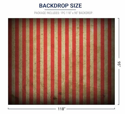 Allenjoy 10x8ft Evil Halloween Circus Carnival Backdrop for Festival Red and White Stripes Yellowing Bloody Splatter Party Decor Horrorible Prom Photography Background Photobooth Studio Portrait Props