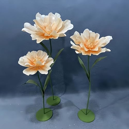 Giant Artificial Flowers, 4.6ft Large EVA Flowers Decoration for Wedding Birthday Easter Party Mother's Day Home Decor Shop Window Display Photography Props, Champagne - color: E Champagne