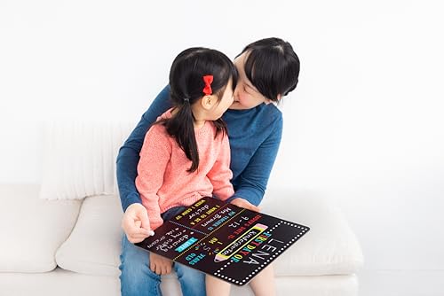 Kate & Milo First and Last Day of School Chalkboard Sign, Reusable Double Sided Back to School Photo Prop with Chalk, Kids Milestone Board - style: First and Last Day School Chalkboard