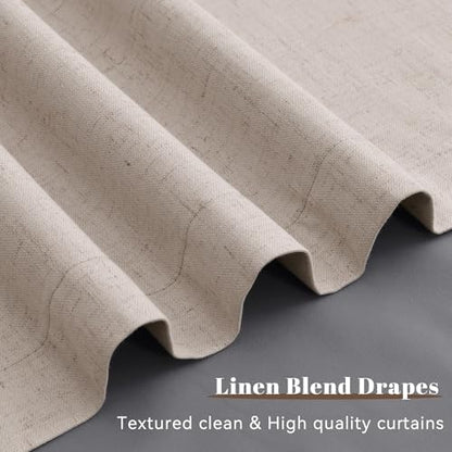 Guken Champagne Linen 100% Blackout Curtains 102 Inches Long Modern Black Out Light Blocking Noise Cancelling Back Tab Hook Belt Curtain for Room Divider Backdrop Living Room 2 Panels Set 52x102 - color: Champagne, size: 52"W x 102"L (Pack of 2)