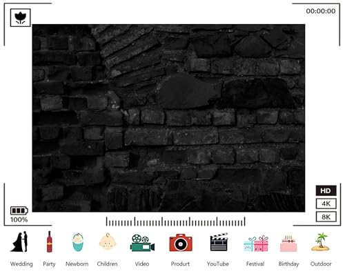Trykid 20x10ft Black White Weathered Brick Wall Texture Backdrop Rustic Stone Surface Photography Background Industrial Loft Event Party Decoration Tapestry Photo Booth Prop Fabric - size: 20x10ft