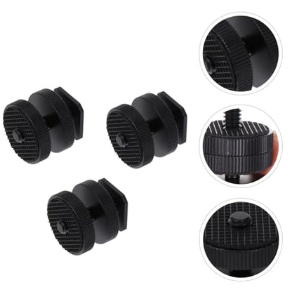 ARTIBETTER Hot Shoe Mount Adapter 1/4 Inch Tripod Screw Adapter for Camera Flash Led Light Microphone Compatible with DSLR Photography Accessories Set of 3