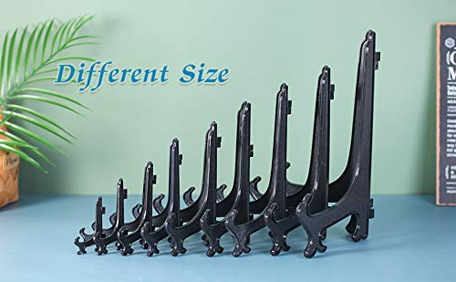 Artliving (4 Pack) 12 Inch Plastic Display Stand, Black Easel Display Photo Holder Stand, Displays Picture Frames, Cookbooks, Tablets and Art - color: Black, size: 12 inch (4 pack)