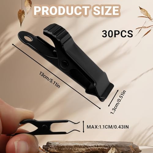 Alligator Clips for Crafts 30 Pcs, Black Metal Spring Clamps for Hanging Photos & DIY Projects, Heavy Duty Mini Crocodile Clips for Wire & Snack Bags, Versatile Art and Office Organization Supply