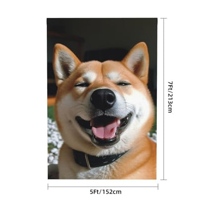 Shiba Inu Smile Tongue Out Backdrop Background for Photography 5x7ft Photobooth Professional Photo Backdrop Curtains Video Photography Studio Photo Backgrounds Banner Booth Background Screen Parties - color: Shiba Inu Smile Tongue Out