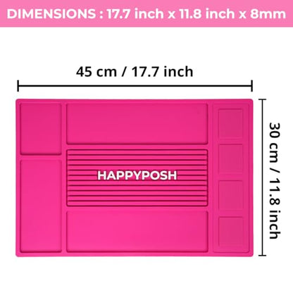 Magnetic Barber Mat, Magnetic Barber Mats For Clippers and Supplies, Barbershop Pad for Station, Beauty Salon Table Matt, Barbering Tool Organizer for Pro Hairstylist, Pink