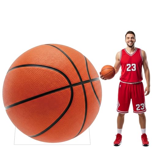 Basketball Cardboard Cutout, 1FT Life Size Cutouts Decor for Sports Themed Party Backdrop, Photo Booth Props, Birthday Table Centerpieces, Basketball Game Stand Up Display - color: Basketball, size: 1ft