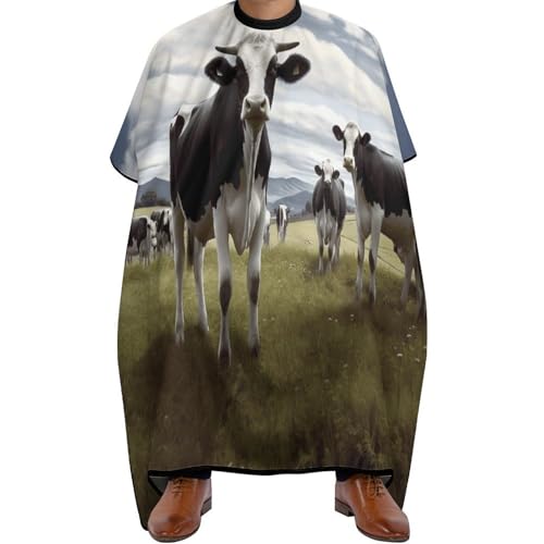 Farm Cow Pictures Barber Cape Professional Waterproof Barber Apron Hair Cutting Salon Cape Adjustable Cooking Kitchen Bib Aprons for Hair Stylist Makeup Home Use