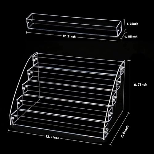 5 Tiers Acrylic Clear Plastic Nail Polishes Organizer Lipstick Holder Display Stands Essential Oils Storage Rack Dropper Bottles for Cosmetics Shop Store Display Toy Candy Holder Goods Shelf Show Case - size: 5 Floors