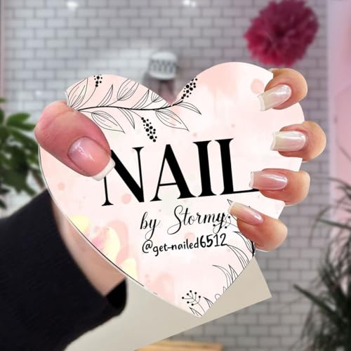 Personalised Manicurist Disc, 4'' Advertising Tool and Photo Prop for Nail Artists, Customized Acrylic Plate for Salons (Style 26) - color: Style 26