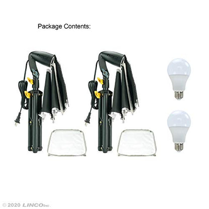 LINCO Lincostore Mini Softbox Lighting Kit 8x8inch, Table Top Photography Lighting for Studio Lighting, Portable Small Softbox Light for Photography Video Portrait Table Top Desk Light