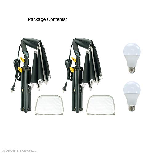 LINCO Lincostore Mini Softbox Lighting Kit 8x8inch, Table Top Photography Lighting for Studio Lighting, Portable Small Softbox Light for Photography Video Portrait Table Top Desk Light