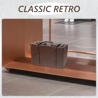 ULTECHNOVO Classic British Style Suitcase Vintage Trunk Storage Photo Leather Finish Multi-purpose Organizer