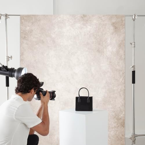 Mocsicka Beige Photo Backdrop Cream Light Tan Texture Abstract Photo Backdrop Vintage Headshot Portrait Background for Photography Studio Props - color: Beige, size: 6.5x10ft