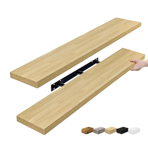 Sorbus Floating Shelves for Wall - 48 Inch Long Bathroom Shelves, Wall Decor for Bedroom, Kitchen, Living Room & Book Storage - Mounted Floating Shelf with Invisible Brackets (Maple Wood, 2 Pack) - color: Maple Wood, size: 48 Inch, style: 2 Pack
