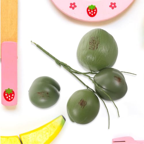 Realistic Artificial Coconut Model 3pcs Set Plastic Lifelike Fake Fruit for Tropical Party Decor Photo Props Summer Home Display