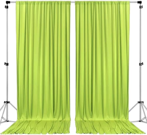 AK TRADING CO. 10 feet x 8 feet Polyester Backdrop Drapes Curtains Panels with Rod Pockets - Wedding Ceremony Party Home Window Decorations - Light Green, 2 Pack - color: Light Green, size: 10 ft x 8 ft
